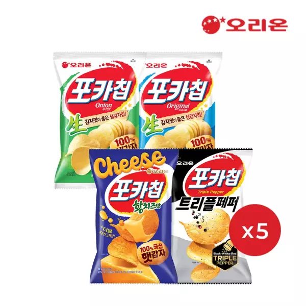 오리온 포카칩 오리지널 66g 5개 + 어니언 66g 5개