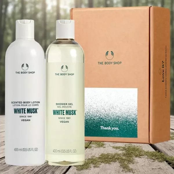 The Body Shop 白麝香身體乳液 400ml 1+1 +沐浴球