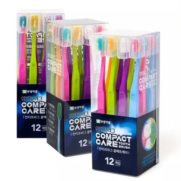 Bukwang Pharm Slim Head Toothbrush 12 pcs + 12 pcs + Travel Set